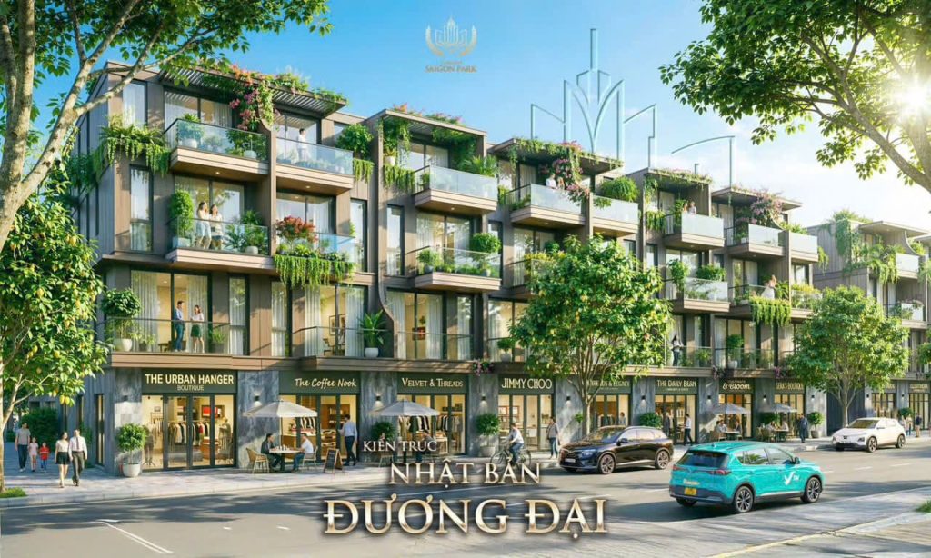 kiến trúc nhà phố liền kế vinhomes hóc môn