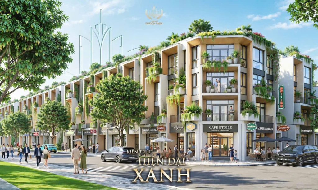 kiến trúc nhà phố vinhome hóc môn