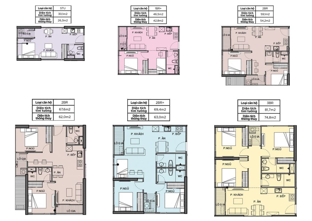 thiết kế layout căn hộ mẫu của vinhomes hóc môn