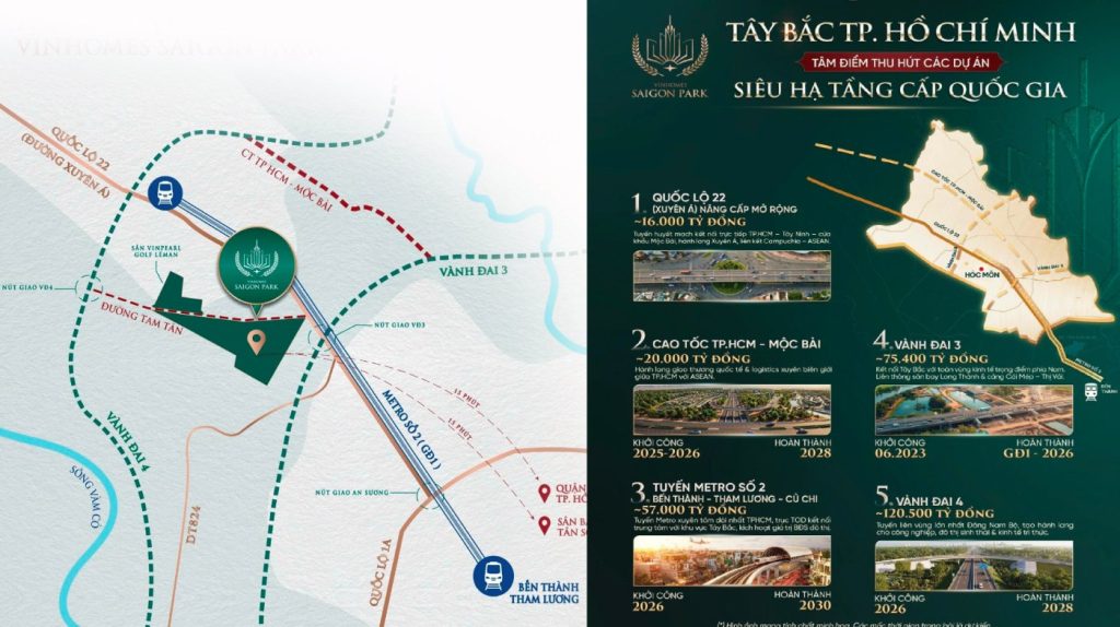 vị trí dự án Vinhomes Hóc Môn